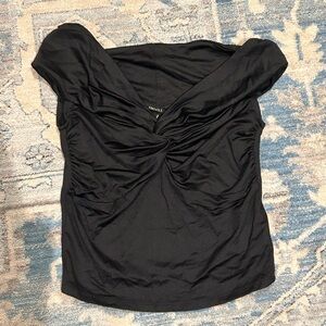 Black Off Shoulder Twist Top